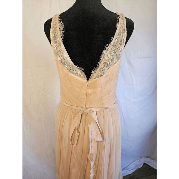 Hitherto Women’s Bridesmaid Sleeveless Tulle Fleur Dress Light Pink Size 8 Prom - Picture 3 of 11